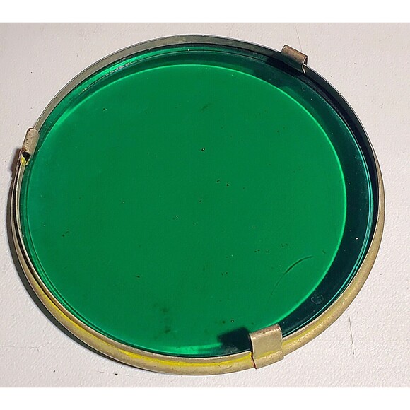 VTG LENS LOT Traffic Light Stop Signal 5" Glass Round 3 Red 1 Green 4 Piece Trim - Picture 7 of 16